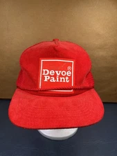 Vintage Devoe Paint Corduroy Red Mesh SnapBack Otto Hat
