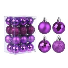 24Pcs Purple 1.57 Inch Christmas Balls Shatterproof Ornaments Balls