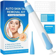 Auto 2 in 1 skin tag remover pen pain free wart mole removal 2-8 mm micro tool