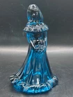 Fenton Art Glass Bridesmaid Doll Teal Blue Undecorated Wedding Figurine Pristine