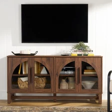 Better Homes & Gardens Juliet Arc TV Stand, Walnut Finish - Stylish & Durable