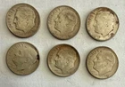 SIX 1955-S Dimes 10¢ DIME 90% SILVER TEN CENTS SAN FRANCISCO USA