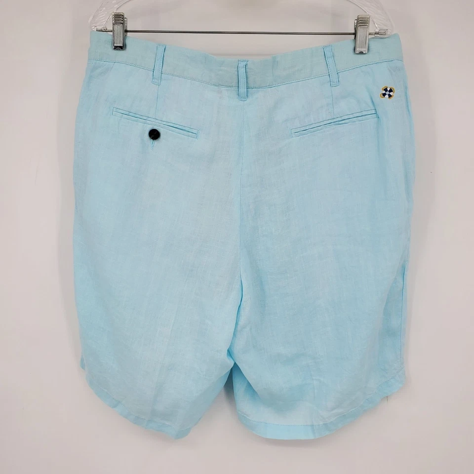 Castaway Nantucket Island 100% Linen Coastal Flat Front Men's Shorts Size 35 - Image 2 of 4