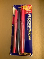 Vintage PaperMate FlexGrip Pen Three-Pack 1991 Pink NEW