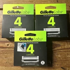 3 Packs GilletteLabs Razor Blade Refills 4 Cartridges Each