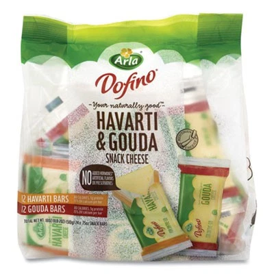 Arla Havarti and Gouda Cheese Snack Bars, 0.75 oz Bars, 24 Bars/Carton 70439