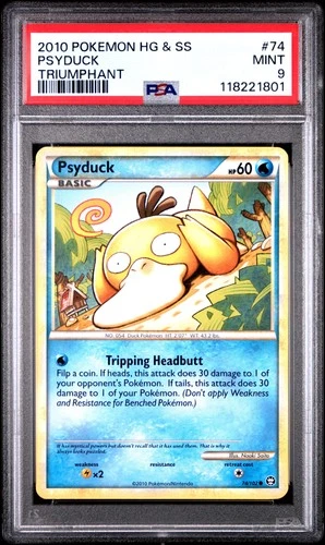 2010 POKEMON HEARTGOLD & SOULSILVER TRIUMPHANT #74 PSYDUCK PSA 9