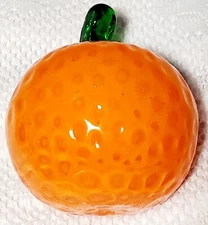 Hand Blown Art Glass Orange Citrus Murano Style Fruit MCM Mid-Century Modern Vtg