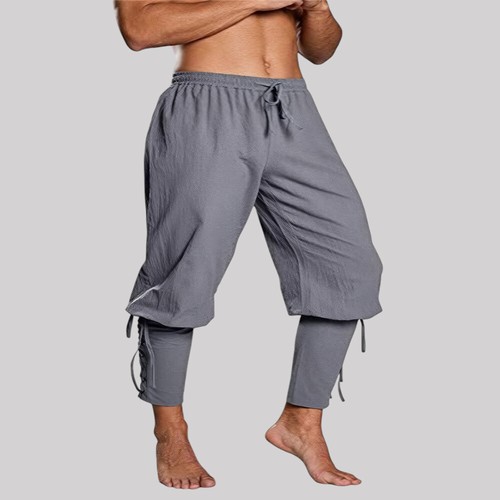 Mens Party Pants Pirate Cosplay Lace-Up Vintage Renaissance Medieval Joggers AU - Picture 22 of 24