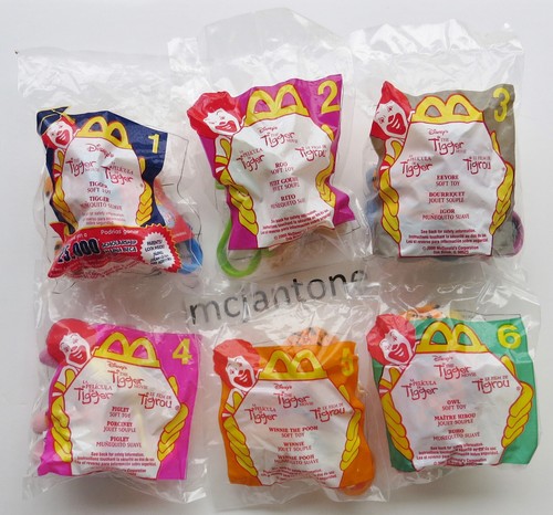 MIP SET 6 McDonalds 2000 TIGGER MOVIE Winnie Pooh DISNEY Plüsch Clip On EULE Roo - Bild 2 von 4