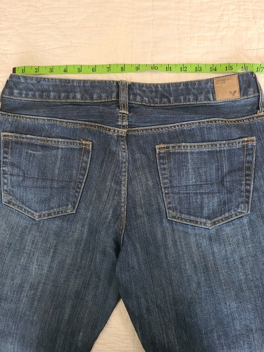 American Eagle Outfitters Damen Gr.: 8 blaue Jeans leichte Distress Jungenpassform 32x25 - Bild 11 von 12