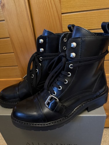 All Saints Donita schwarze Lederstiefel, Größe UK 8, EU 41, neu mit Karton - Bild 5 von 9
