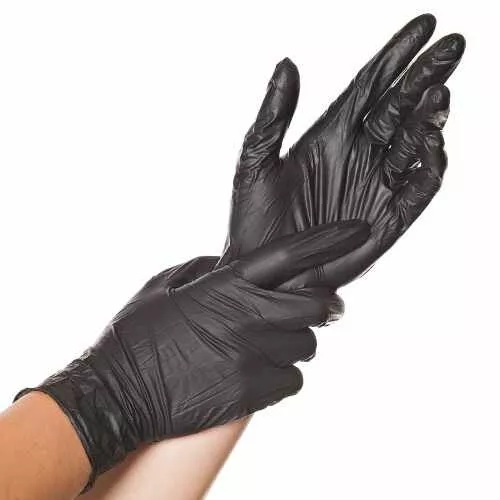 Nitril-Handschuhe schwarz puderfrei SAFE LIGHT von HYGOSTAR