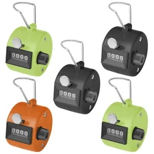 5 Pack Handheld Tally Counters, Resettable 4 Digit Counting Display for Coaches