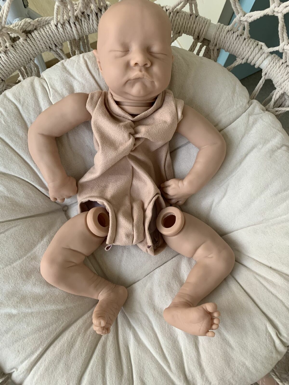 18in Reborn Doll Kit with Cloth Body Unpainted Sleeping Baby