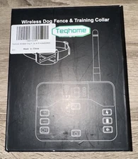 Teqhome Black 2 in 1 Wireless Dog Fence & Training Collar w/ Manual OPEN BOX
