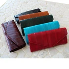 Genuine Eel Skin Leather Button Wallet Purse
