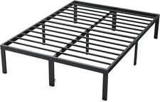 Metal Bed Frame Bedroom Sturdy Steel Slat Support Bedstead,Full Queen King Size