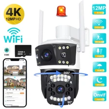 Dual Lens WiFi Security Camera 12MP Human Detection Surveillance PTZ Camera LOT