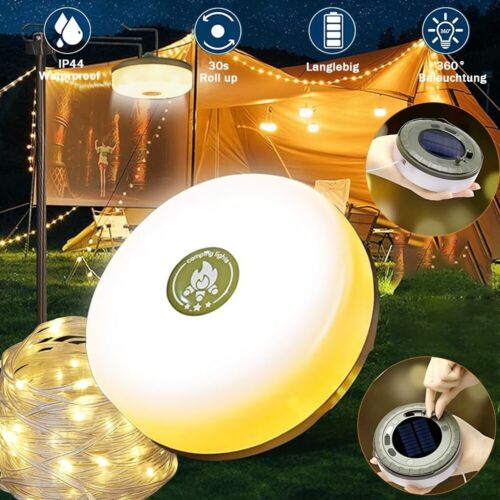 LED Campinglampe Laterne Outdoor Leuchte Zeltlampe Campingleuchte Solarlampen DE - Bild 13 von 16
