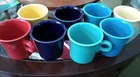 NOS Fiestaware Coffee Mugs (8) Homer Laughlin - Mixed Colors - Blue, Green ++