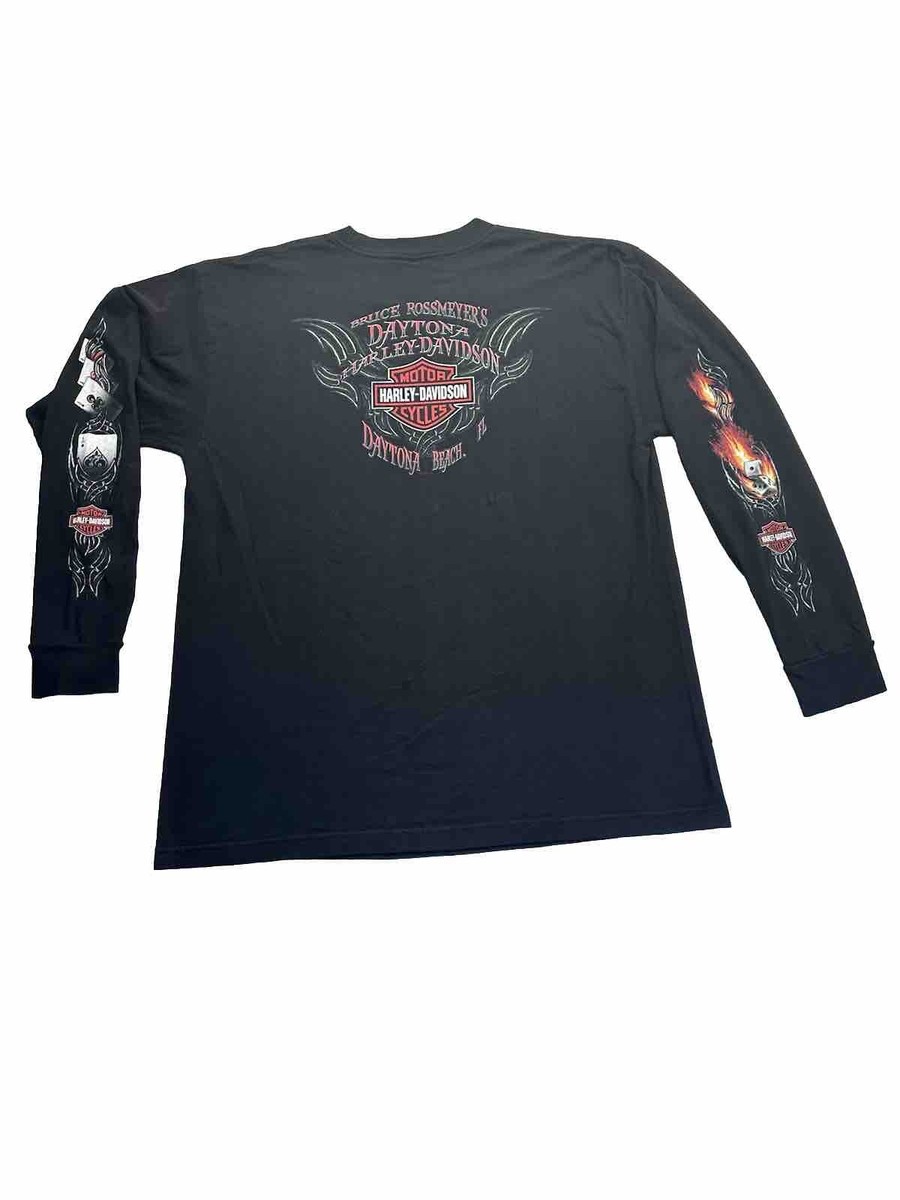 HARLEY DAVIDSON DICE &CARD ロンT Harley Davidson Daytona Bike Week Long Sleeve T Shirt Men's