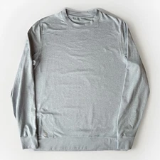 Vuori Ponto Performance Pullover M Gray Sweatshirt Athleisure Yoga Workout