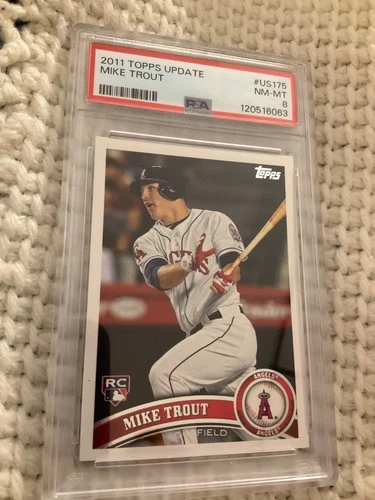 2011 MIKE TROUT TOPPS UPDATE ROOKIE CARD # US 175 RC - PSA 8