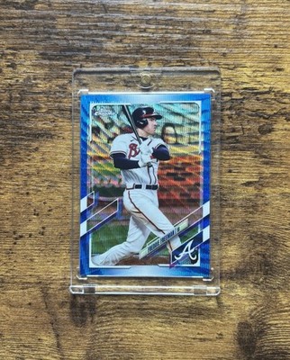 2021 Topps Chrome Freddie Freeman #138 Blue Wave Refractor /75