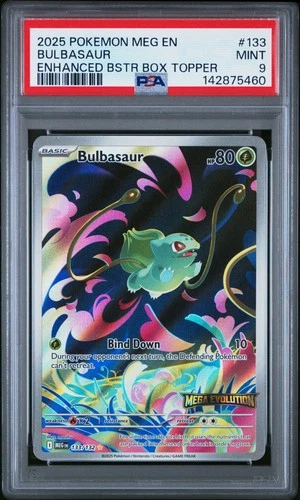 2025 POKEMON MEG EN-MEGA EVOLUTION ENHANCED BOOSTER BOX TOPPER BULBASAUR PSA 9