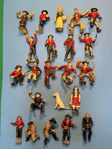 MARX ROY ROGERS MINERAL CITY WESTERN TOWN PLAYSET 21 Figures Painted & Bullet