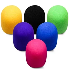 Microphone Cover Foam Colorful Washable 6Color Windscreen Standard Mic 6PackSets