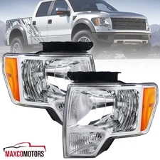 Headlights Fits 2009-2014 Ford F150 F-150 Replacement Head Lamps Left+Right