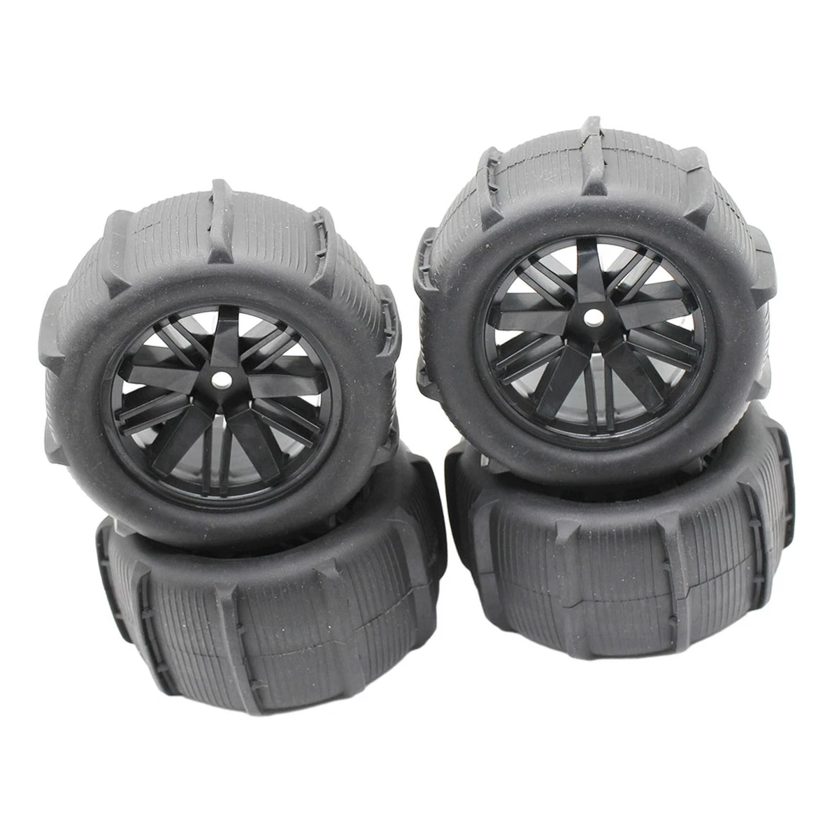 Ruote e Pneumatici 2 Pezzi RC, Accessorio per Modifica Pneumatici Posteriori in Gomma per Veicoli in Scala 1/12 Compatibile con WLtoys 124018 Auto RC