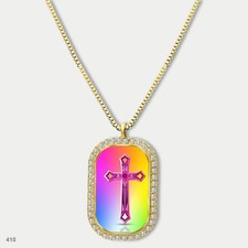 Stunning Colorful Jesus Christ Crucifix Cross Fashion Pendant Necklace Chain Pri