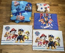 Paw Patrol Full Size Reversible Comforter Blanket Fitted Sheet 3 Pillowcases