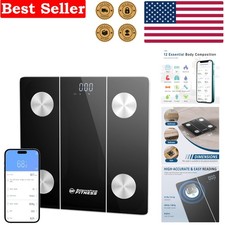 Elegant Tempered Glass Bluetooth Scale - Body Fat  BMI Measurements Included