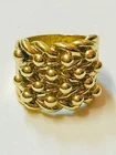 "HUGE 9ct Solid Gold 4-Row Keeper Ring" Size Y Heavy 37.1g