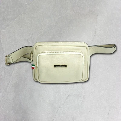 Florence Echtleder Gürteltasche Damen beige Bauchtasche Jugend Damen OTF142W - Bild 1 von 4