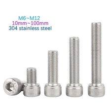 M6 M8 M10 M12 304 Stainless Steel Allen Bolt Fine Pitch Thread Socket Cap Screws
