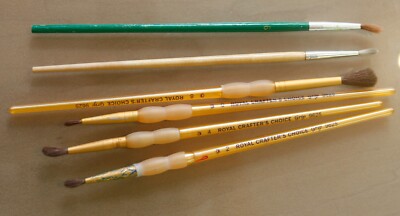 6er Set Pinsel - 4 gebrauchte Royal Crafter's Choice + 2 Markenlos
