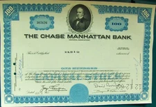 Stock certificate Chase Manhattan bank Payee Sigler & Co Broker Merrill Lynch