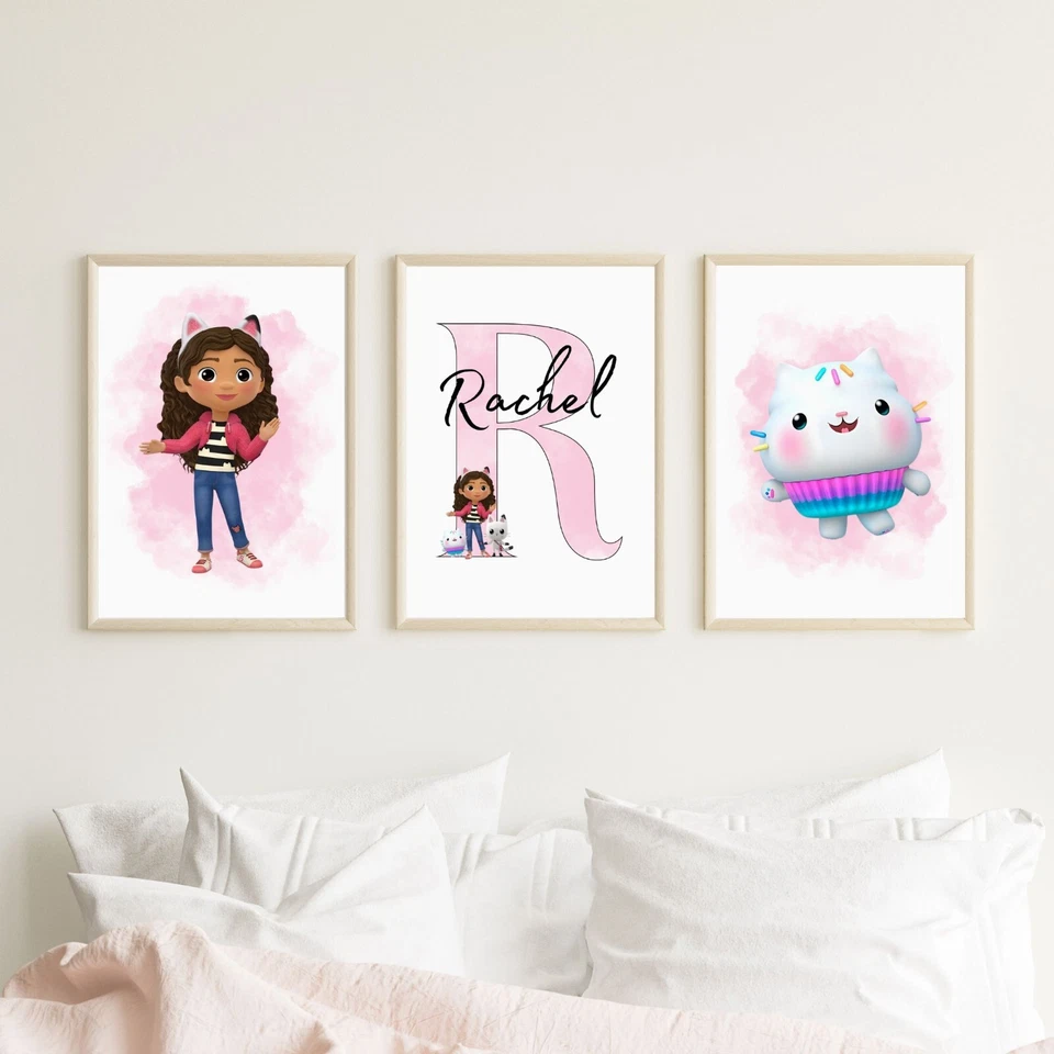 Childrens Personalised Gabby's Dollhouse Print - A5 A4 A3 Unframed