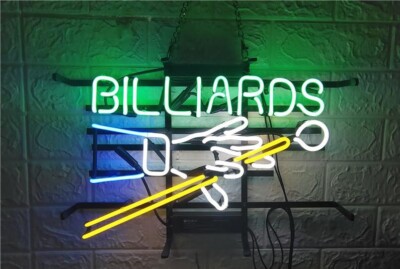 Billiards Snooker Sports Pool Game 24''x20'' Neon Light Sign Lamp Club Wall Decor