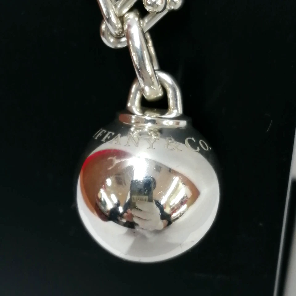 Tiffany & Co Hardwear Small Link Wrap Lock & Ball Charm Bracelet Sterling Silver - Image 3 of 4