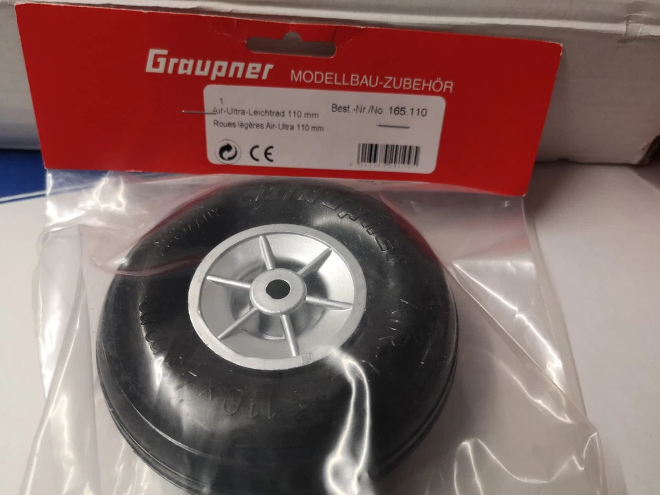 1 Paar Air Ultra Leichtrad Ø 110mm Graupner Air-UL Luftreifen No.165.110 - Bild 2 von 2