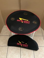 In-N-Out Burger Camping Table Folding Picnic Table with 4 Cup Holders + Bag