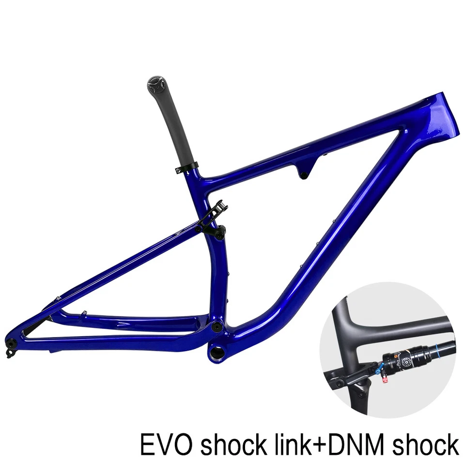 AIRWOLF 29er Vollgefedertes Carbon MTB Cyclocross Fahrradrahmen Frame XC Clear - Bild 3 von 4
