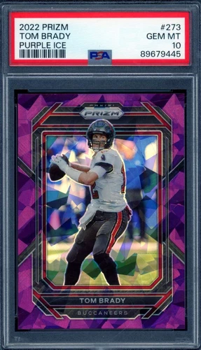 Tom Brady Card 2022 Prizm Purple Ice (35/225) #273 PSA 10