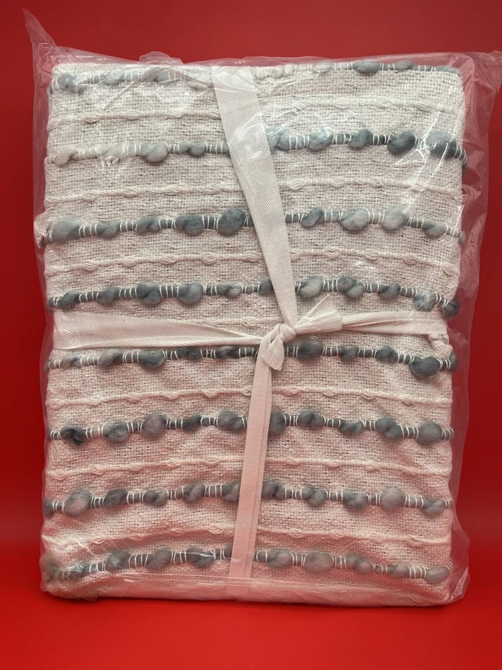 NUEVO Precioso Verano y Rosa -50x60 Manta Ligera Espuma de Mar y Blanco Foto 4 de 4